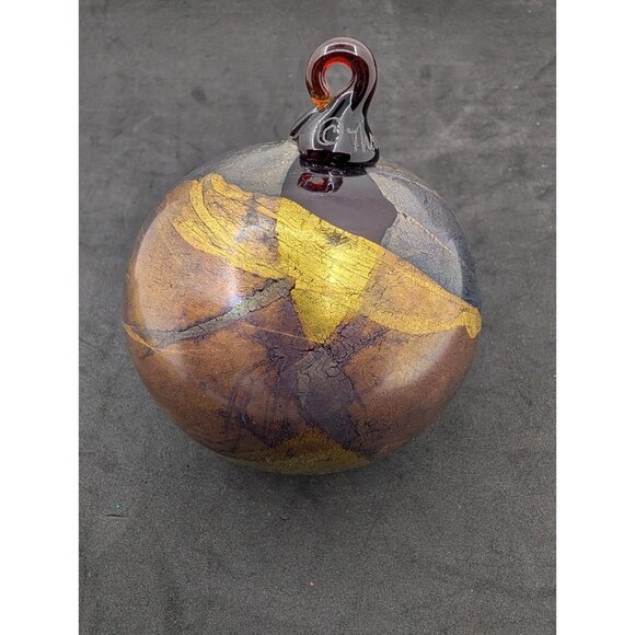Thames Ornament Hand Blown Art Glass Copper Gold Leaf Hanging Christmas tree - Picture 4 of 13